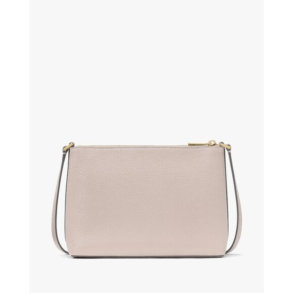New Kate Spade Leila Crossbody Pebble Leather Cozy Grey (light beige) - Picture 5 of 5